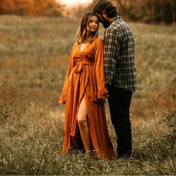 Rust Boho Maxi Dress - Picture 2 of 4